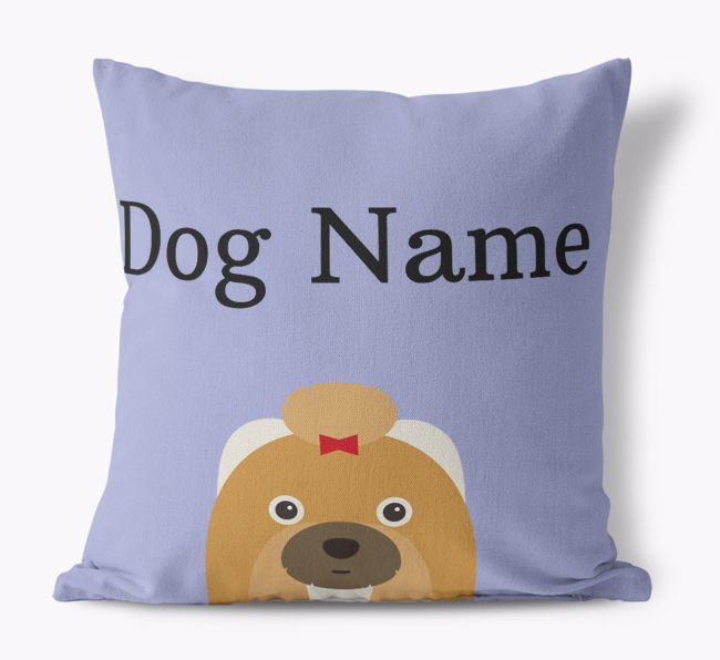 '{breedFullName} Icon And Name' - Personalized Canvas Pillow 